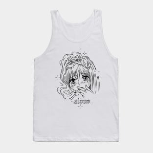 Alone Anime Manga Girl Smoking Tank Top